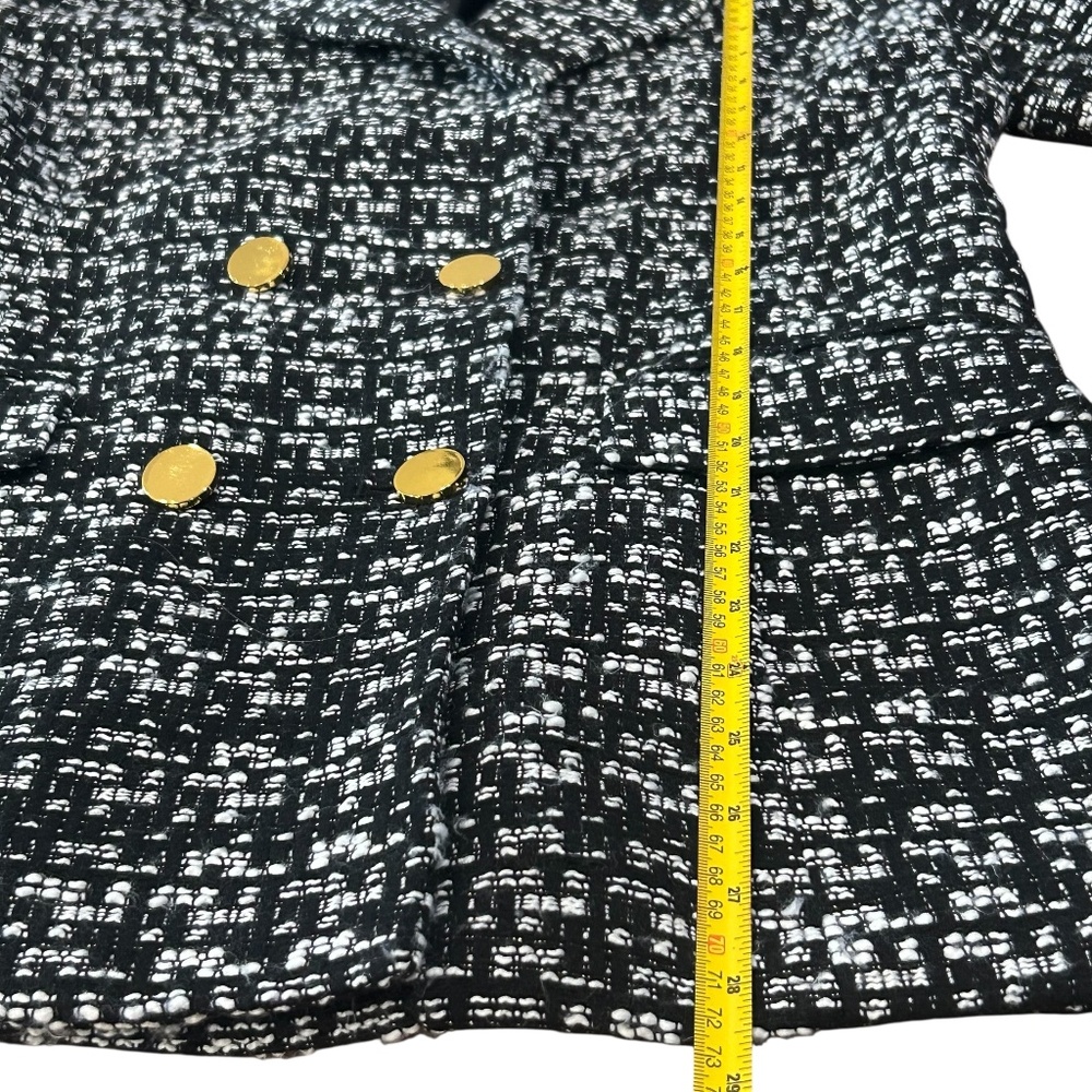 Maeve Black & White Tweed Blazer with Gold Buttons - Picture 11 of 13